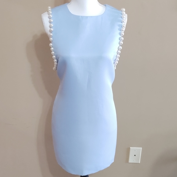 English Factory Dresses & Skirts - English Factory Beautiful Baby Blue Pearl Border D